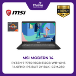 Load image into Gallery viewer, MSI MODERN 14 RYZEN 7 7730 16GB 512GB W11+OHS 14.0FHD IPS BLIT 2Y BLK -C7M.280
