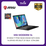 Load image into Gallery viewer, MSI MODERN 14 RYZEN 7 7730 16GB 512GB W11+OHS 14.0FHD IPS BLIT 2Y BLK -C7M.280