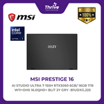 Load image into Gallery viewer, MSI PRESTIGE 16 AI STUDIO ULTRA 7 155H RTX3050 6GB/ 16GB 1TB W11+OHS 16.0QHD+ BLIT 2Y GRY -B1UDXG.225