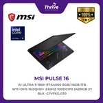 Load image into Gallery viewer, MSI PULSE 16 AI ULTRA 9 185H RTX4060 8GB/ 16GB 1TB W11+OHS 16.0QHD+ 240HZ 100DCIP3 24ZRGB 2Y BLK -C1VFKG.070