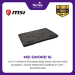 Load image into Gallery viewer, MSI SWORD 16 HX I7 14700HX RTX4060 8GB/ 16GB 1TB W11+OHS 16.0QHD+ 240HZ 100DCIP3 24ZRGB 2Y GRY -B14VFKG.064