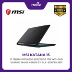 Load image into Gallery viewer, MSI KATANA 15 I7 13620H RTX4050 6GB/ 16GB 1TB W11+OHS 15.6FHD 144HZ 4ZRGB 2Y BLK -B13VEK.1851
