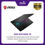 Load image into Gallery viewer, MSI KATANA 15 I7 13620H RTX4060 8GB/ 16GB 1TB W11+OHS 15.6QHD 165HZ 100DCIP3 4ZRGB 2Y BLK -B13VFK.1850