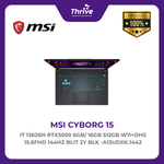 Load image into Gallery viewer, MSI CYBORG 15 I7 13620H RTX3050 6GB/ 16GB 512GB W11+OHS 15.6FHD 144HZ BLIT 2Y BLK -A13UDXK.1442