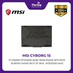 Load image into Gallery viewer, MSI CYBORG 15 I7 13620H RTX3050 6GB/ 16GB 512GB W11+OHS 15.6FHD 144HZ BLIT 2Y BLK -A13UDXK.1442