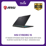 Load image into Gallery viewer, MSI CYBORG 15 I7 13620H RTX3050 6GB/ 16GB 512GB W11+OHS 15.6FHD 144HZ BLIT 2Y BLK -A13UDXK.1442