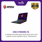 Load image into Gallery viewer, MSI CYBORG 15 I7 13620H RTX4050 6GB/ 16GB 512GB W11+OHS 15.6FHD 144HZ 4ZRGB 2Y BLK -A13VEK.844