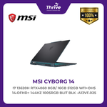 Load image into Gallery viewer, MSI CYBORG 14 I7 13620H RTX4060 8GB/ 16GB 512GB W11+OHS 14.OFHD+ 144HZ 100SRGB BLIT BLK -A13VF.025