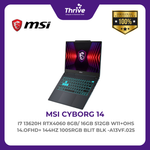 Load image into Gallery viewer, MSI CYBORG 14 I7 13620H RTX4060 8GB/ 16GB 512GB W11+OHS 14.OFHD+ 144HZ 100SRGB BLIT BLK -A13VF.025
