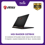 Load image into Gallery viewer, MSI RAIDER GE78HX I9 14900HX RTX4080 12GB/ 32GB 2TB W11+OHS 17.0QHD+ 240HZ 100DCIP3 3Y BLK -14VHG.1003