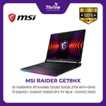 Load image into Gallery viewer, MSI RAIDER GE78HX I9 14900HX RTX4080 12GB/ 32GB 2TB W11+OHS 17.0QHD+ 240HZ 100DCIP3 3Y BLK -14VHG.1003