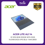 Load image into Gallery viewer, ACER LITE AL1 14 I3 1215 8GB 512GB W11+OHS 14.0WUXGA IPS BLU -14M.3BID