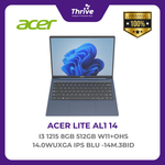 Load image into Gallery viewer, ACER LITE AL1 14 I3 1215 8GB 512GB W11+OHS 14.0WUXGA IPS BLU -14M.3BID