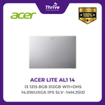 Load image into Gallery viewer, ACER LITE AL1 14 I3 1215 8GB 512GB W11+OHS 14.0WUXGA IPS SLV -14M.3SID