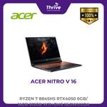 Load image into Gallery viewer, ACER NITRO V 16 RYZEN 7 8845HS RTX4050 6GB/ 16GB 512GB W11+OHS 16.0WUXGA 165HZ IPS 2Y+ADP BLK -41.R77X
