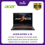 Load image into Gallery viewer, ACER NITRO V 16 RYZEN 7 8845HS RTX4050 6GB/ 16GB 512GB W11+OHS 16.0WUXGA 165HZ IPS 2Y+ADP BLK -41.R77X