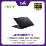 Load image into Gallery viewer, ACER NITRO V 15 I5 13420H RTX3050 6GB/ 8GB 512GB W11+OHS 15.6FHD 144HZ BLIT 2YR+ADP BLK -51.53WR