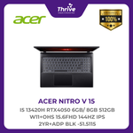 Load image into Gallery viewer, ACER NITRO V 15 I5 13420H RTX4050 6GB/ 8GB 512GB W11+OHS 15.6FHD 144HZ IPS 2YR+ADP BLK -51.5115