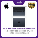Load image into Gallery viewer, IBOX APPLE MACBOOK AIR 13 M2 8C GPU 8GB 256GB 8C CPU OS X 13.6 MIDNIGHT BLACK -MLY33ID