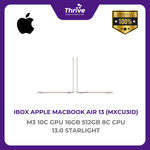 Load image into Gallery viewer, IBOX APPLE MACBOOK AIR 13 M3 10C GPU 16GB 512GB 8C CPU 13.0 STARLIGHT -MXCU3ID