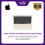Load image into Gallery viewer, IBOX APPLE MACBOOK AIR 13 M3 10C GPU 16GB 512GB 8C CPU 13.0 STARLIGHT -MXCU3ID