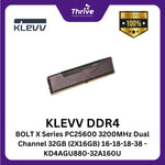Load image into Gallery viewer, KLEVV DDR4 BOLT X Series PC25600 3200MHz Dual Channel 32GB (2X16GB) 16-18-18-38 - KD4AGU880-32A160U