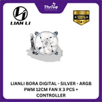 Load image into Gallery viewer, LIANLI BORA DIGITAL - SILVER - ARGB PWM 12CM FAN X 3 PCS + CONTROLLER