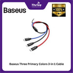Load image into Gallery viewer, Baseus Three Primary Colors 3-in-1 Cable USB-A to M+L+T 3.5A 1.2m