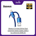 Load image into Gallery viewer, Baseus Crystal Shine Fast Charging Data Cable USB-C to Lightning 20W 2m