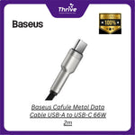 Load image into Gallery viewer, Baseus Cafule Metal Data Cable USB-A to USB-C 66W 2m