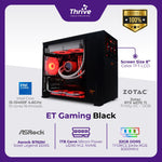 Load image into Gallery viewer, PC RAKITAN Gaming - ET Gaming Black dengan Zotac RTX 4070Ti Trinity OC - 12GB - Core i5-13400F - RAM 32GB DDR5 - 1TB SSD - ASROCK B760M Steel Legend DDR5