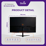 Load image into Gallery viewer, ET VisionArc 32 Curve 4K HD - Curved Monitor 32 Inch for Gaming and Work