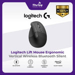 Load image into Gallery viewer, Logitech LIFT Mouse - Ergonomic Vertical Wireless Bluetooth Silent Mouse (Graphite)
