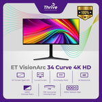 Load image into Gallery viewer, ET VisionArc 34 Curve 4K HD - Curved Monitor 34 Inch for Gaming and Work