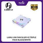 Load image into Gallery viewer, LIANLI UNI FAN SL120 V2 TRIPLE PACK BLACK/WHITE