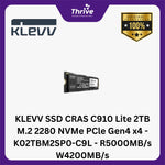 Load image into Gallery viewer, KLEVV SSD CRAS C910 Lite 2TB M.2 2280 NVMe PCle Gen4 x4 - K02TBM2SP0-C9L - R5000MB/s W4200MB/s