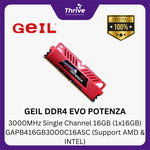 Load image into Gallery viewer, GEIL DDR4 EVO POTENZA 3000MHz Single Channel 16GB (1x16GB) GAPB416GB3000C16ASC (Support AMD & INTEL)