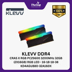 Load image into Gallery viewer, KLEVV DDR4 CRAS X RGB PC25600 3200MHz 32GB (2X16GB) RGB LED - 16-18-18-38 KD4AGU880-32A160X