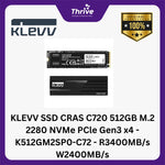 Load image into Gallery viewer, KLEVV SSD CRAS C720 512GB M.2 2280 NVMe PCle Gen3 x4 - K512GM2SP0-C72 - R3400MB/s W2400MB/s