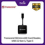 Load image into Gallery viewer, Transcend SD/microSD Card Reader, USB 3.2 Gen 1, Type C