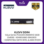 Load image into Gallery viewer, KLEVV DDR4 Value Series PC21300 2666MHZ 16GB (2x8GB) - KD48GU880-26N190D - COMPATIBLE WITH INTEL & AMD RYZEN