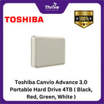 Load image into Gallery viewer, Toshiba Canvio Advance 3.0 Portable Hard Drive 4TB ( Black, Red, Green, White )