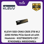 Load image into Gallery viewer, KLEVV SSD CRAS C925 2TB M.2 2280 NVMe PCle Gen4 x4 with Heatsink - K02TBM2SP0-C9T - R7400MB/s W6500MB/s