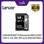 Load image into Gallery viewer, LSD128CB1667 Professional 1667x SDXC UHS-II, U3, V60, RW up to 250/120 MB/s