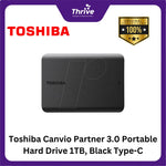 Load image into Gallery viewer, Toshiba Canvio Partner 3.0 Portable Hard Drive 1TB, Black Type-C