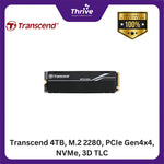 Load image into Gallery viewer, Transcend 4TB, M.2 2280, PCIe Gen4x4, NVMe, 3D TLC