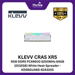 Load image into Gallery viewer, KLEVV CRAS XR5 RGB DDR5 PC49600 6200MHz 64GB (2X32GB) White Heat-Spreader - KD5BGUA80-62A320S