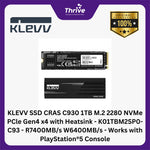 Load image into Gallery viewer, KLEVV SSD CRAS C930 1TB M.2 2280 NVMe PCle Gen4 x4 with Heatsink - K01TBM2SP0-C93 - R7400MB/s W6400MB/s - Works with PlayStation®5 Console