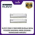 Load image into Gallery viewer, KLEVV CRAS V RGB DDR5 Brilliant White PC51200 6400MHz 48GB (2X24GB) - KD5KGUD80-64A320J