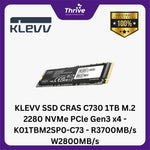 Load image into Gallery viewer, KLEVV SSD CRAS C730 1TB M.2 2280 NVMe PCle Gen3 x4 - K01TBM2SP0-C73 - R3700MB/s W2800MB/s